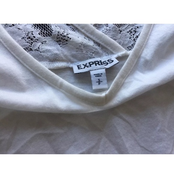 Express White Lace Flora Shirt Small Blouse - Picture 7 of 8